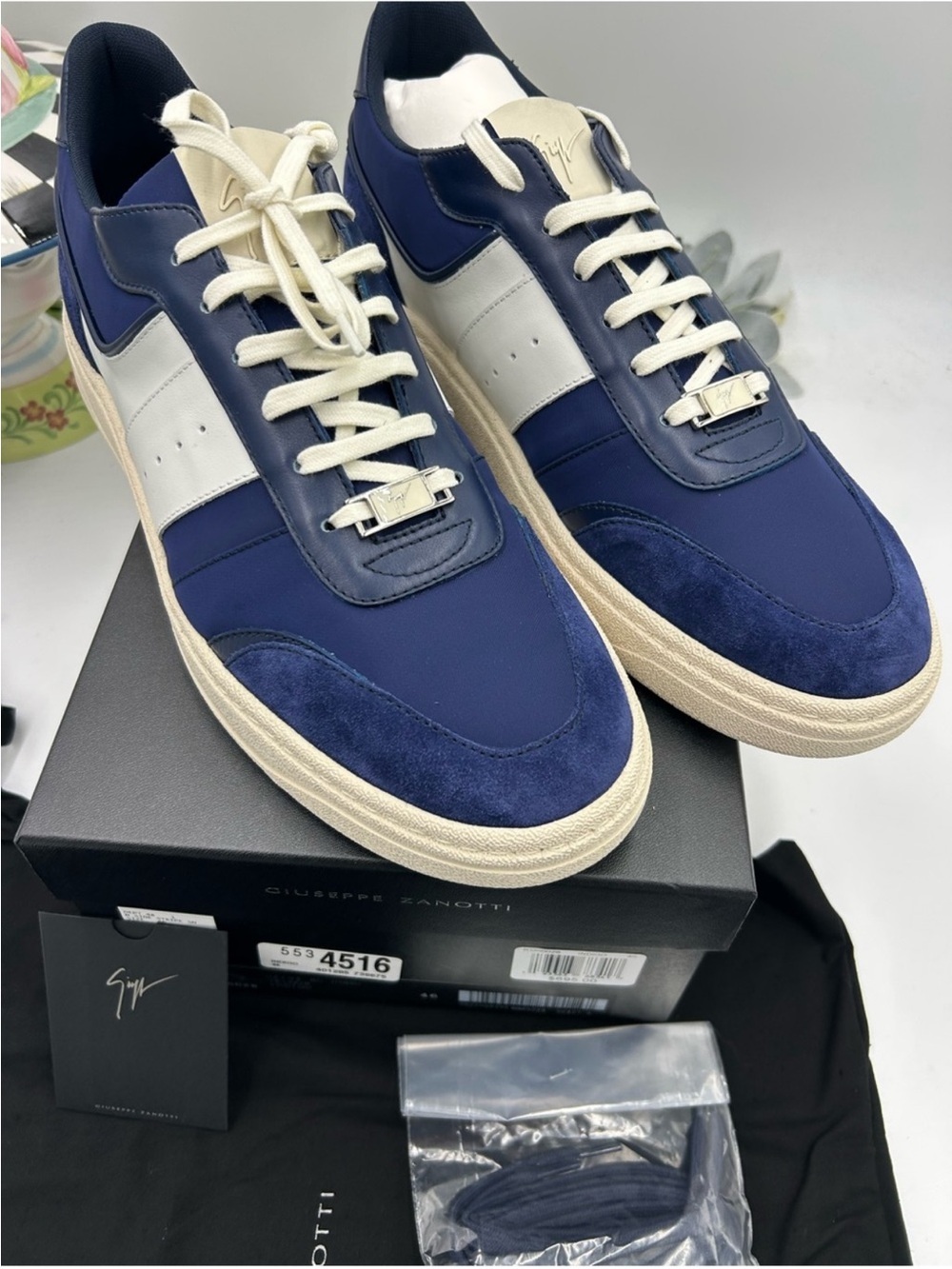 Men’s Giuseppe Zanotti GZ nitro leather and suede sneakers size 46 made in Italy